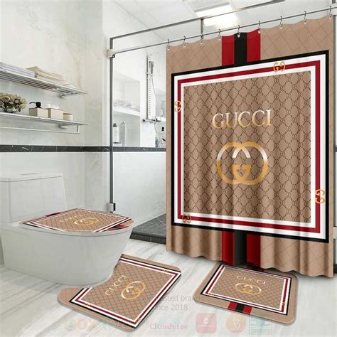 gucci shower curtain sets with rugs|gucci bathroom sets online.